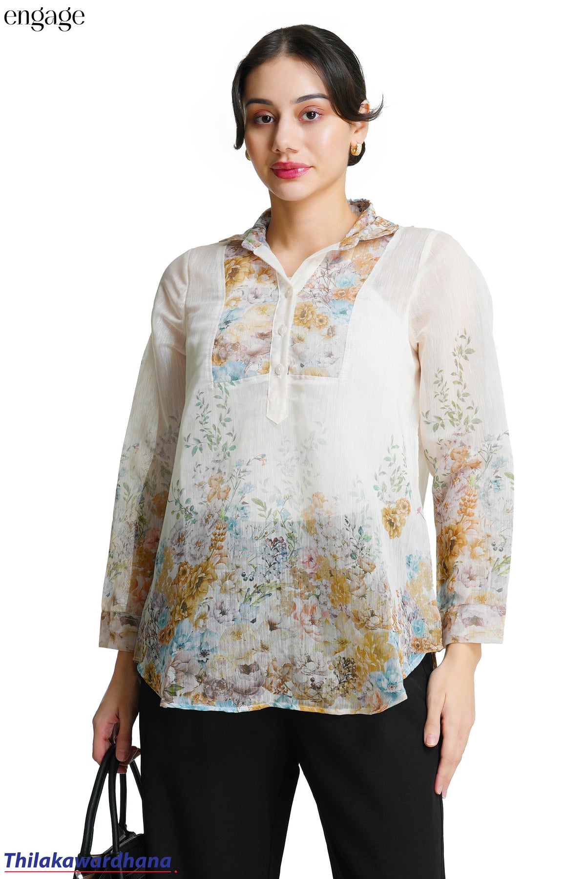 Engage Blush Bloom Floral Printed Tunic Top