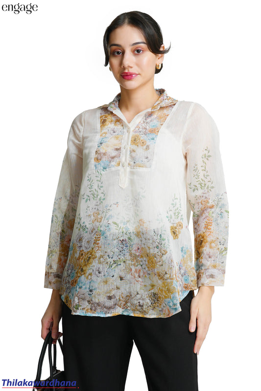 Engage Blush Bloom Floral Printed Tunic Top