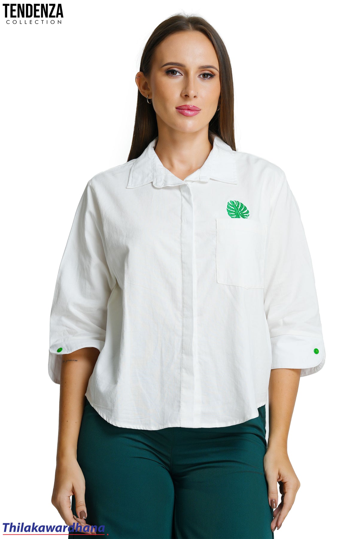 Tendenza Embroidered Linen Shirt