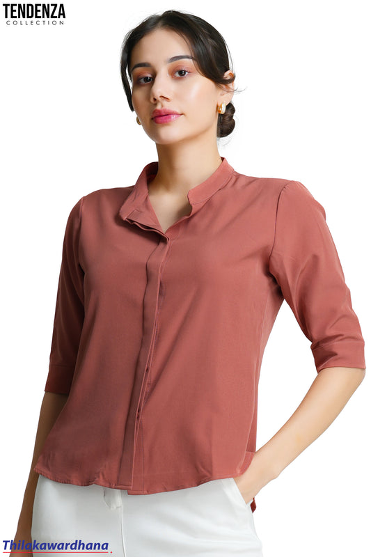 Tendenza 3/4 Sleeve Conceal Placket Top