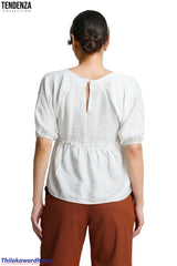 Tendenza Serena Embroidered Peplum Top
