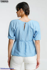 Tendenza Serena Embroidered Peplum Top