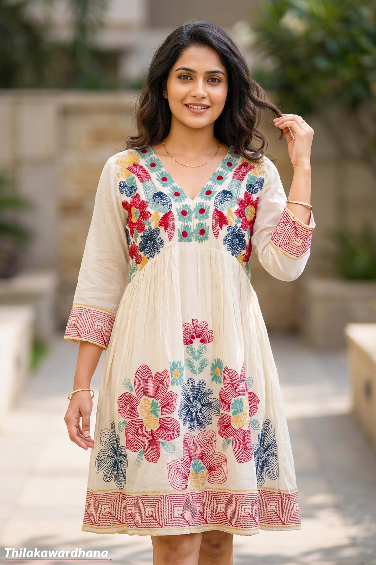 Indian Embroidered Midi Dress
