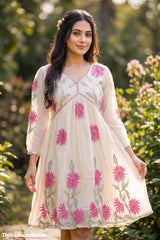 Indian Embroidered Floral Dress