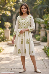 Indian Embroidered Floral Dress