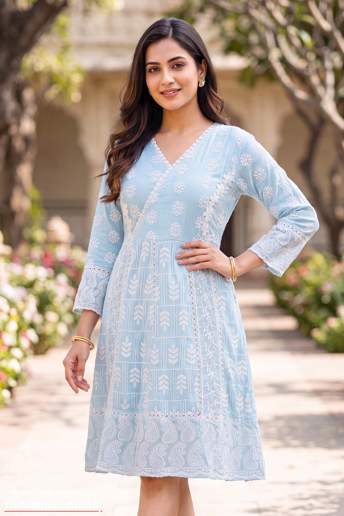 Indian Embroidered Floral Dress