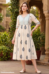 Indian Embroidered Floral Dress