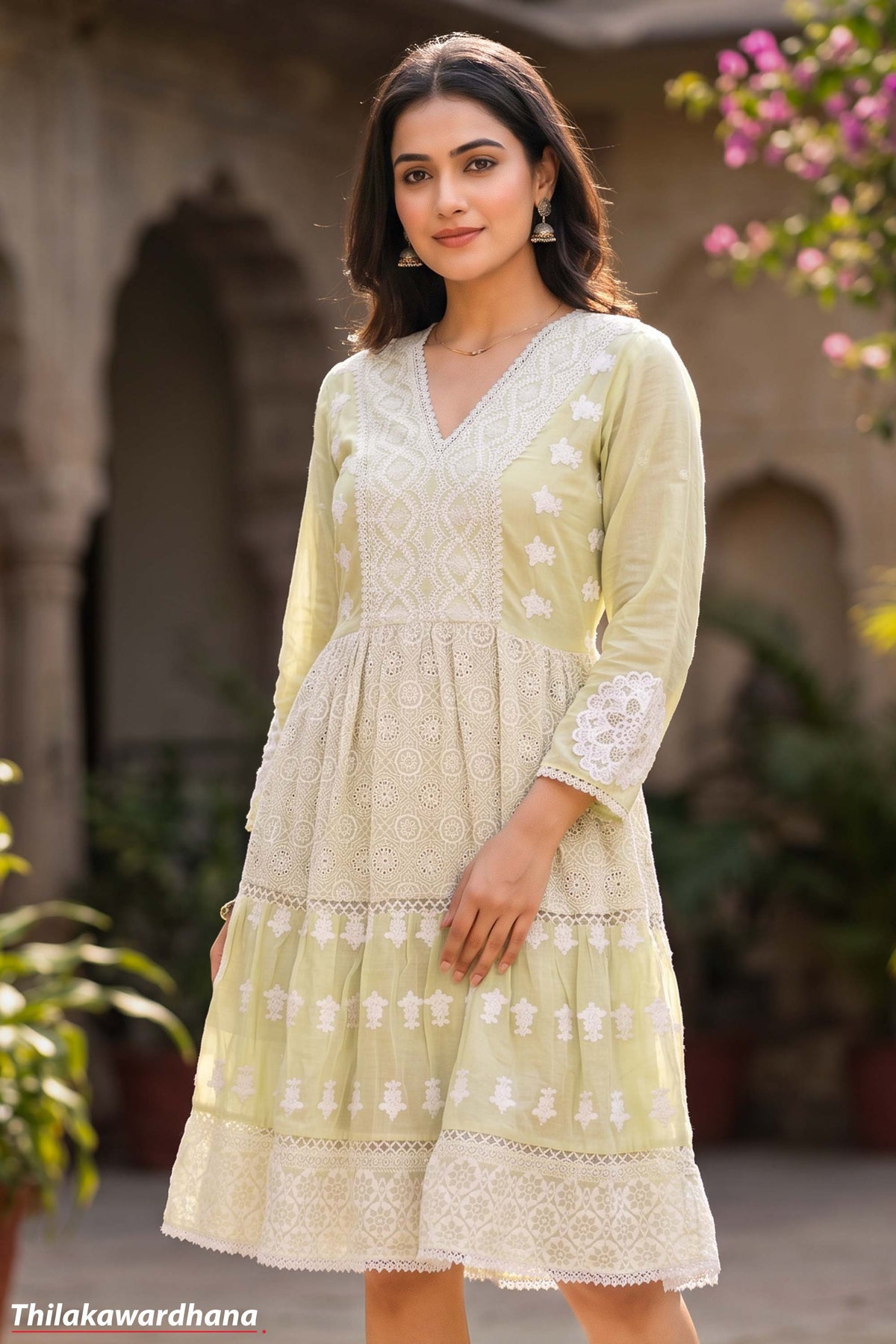Indian Embroidered Floral Dress