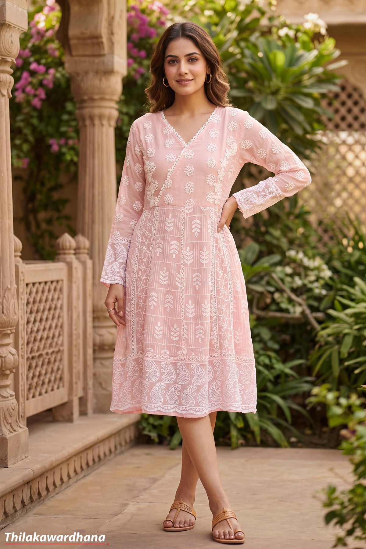 Indian Embroidered Floral Dress