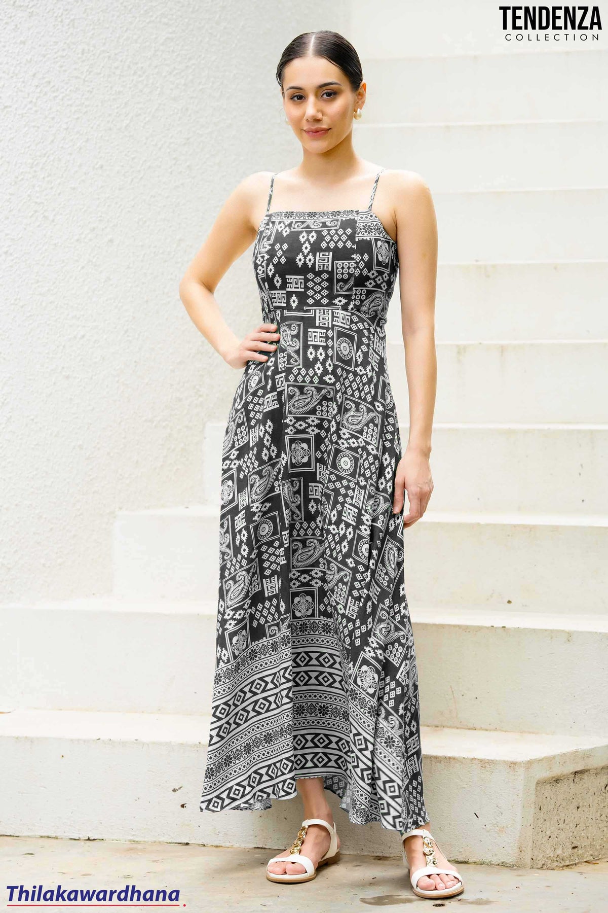 Tendenza Spaghetti Strap Maxi Dress