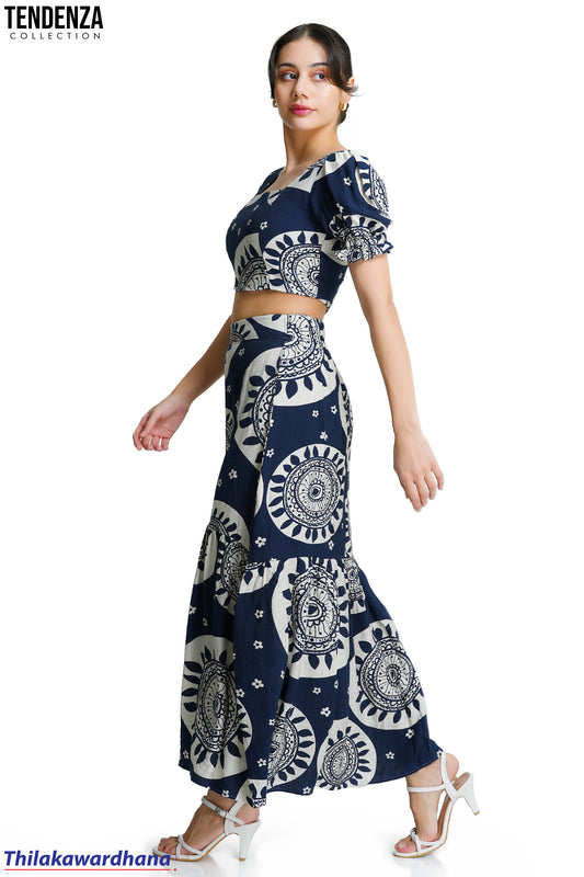 Tendenza Tiered Printed Skirt