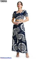Tendenza Tiered Printed Skirt