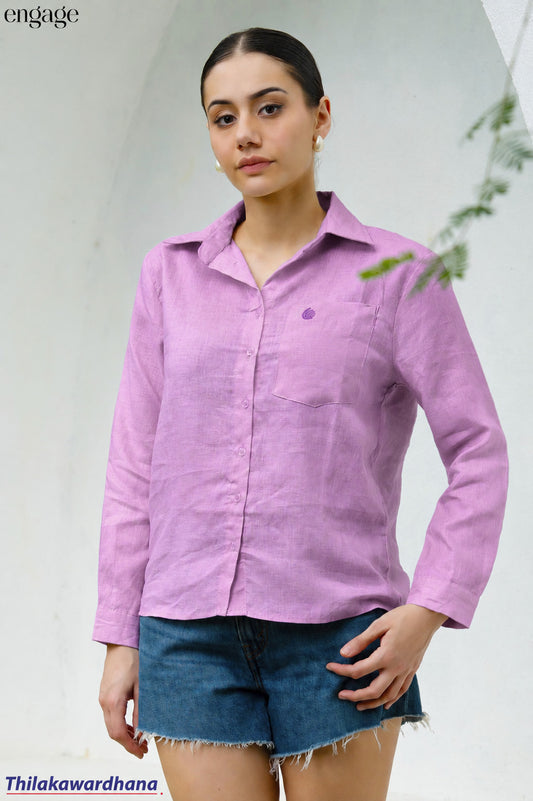 Engage Long Sleeve Linen Top