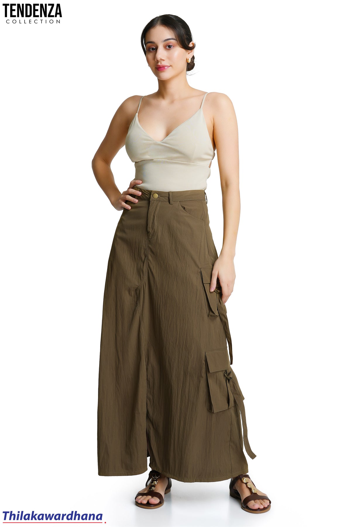 Tendenza Front Slit Cargo Skirt