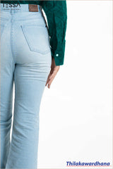 TESSA StripeFlex Wide Pant – Vintage Blue