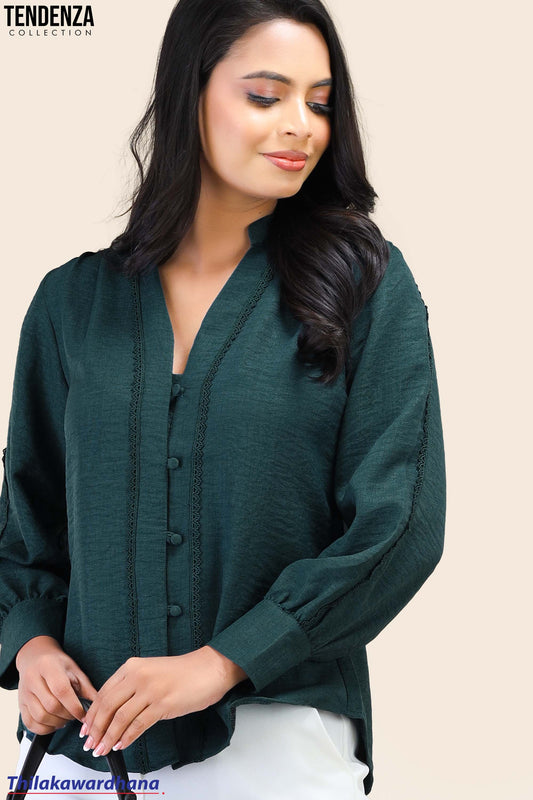 Tendenza Trim Lace Insert Tunic Top