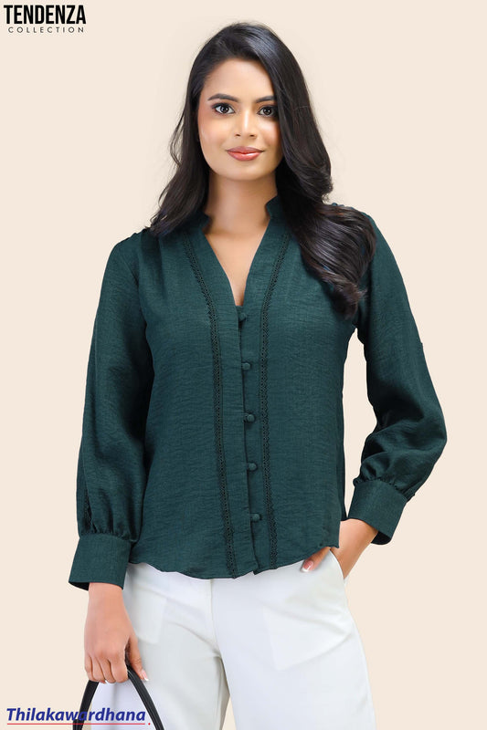 Tendenza Trim Lace Insert Tunic Top