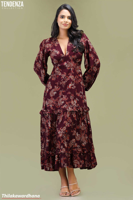 Tendenza Deep V Neck Maxi Dress