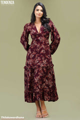 Tendenza Deep V Neck Maxi Dress