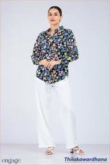 Engage Botanical Print Long Sleeve Shirt