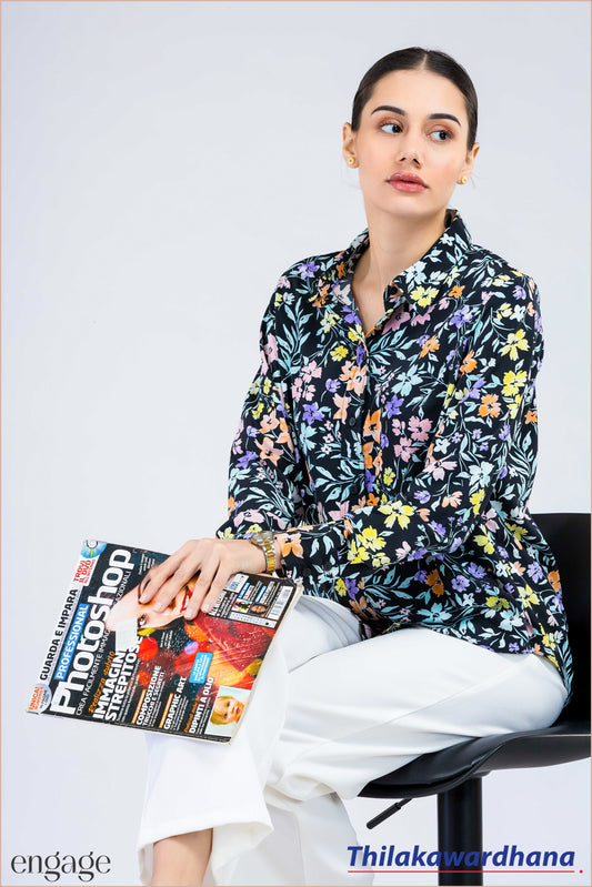 Engage Botanical Print Long Sleeve Shirt
