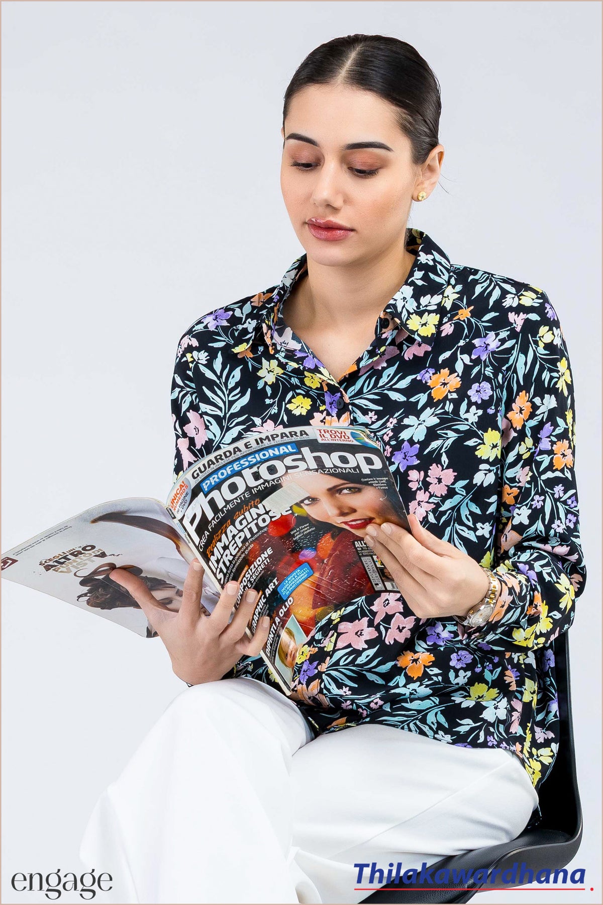 Engage Botanical Print Long Sleeve Shirt