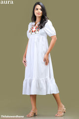 Aura Embroidered Midi Dress
