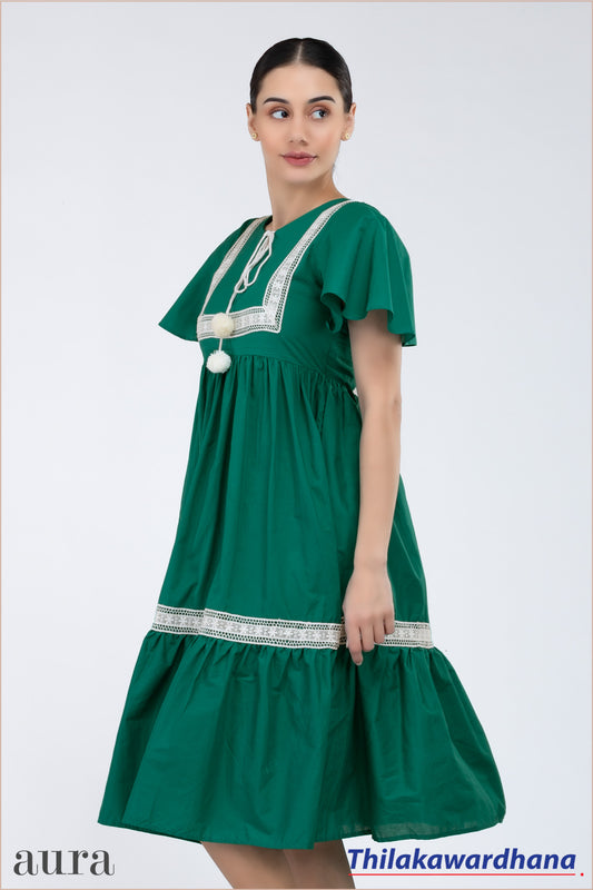 Aura Ruffle Sleeve Tiered Dress