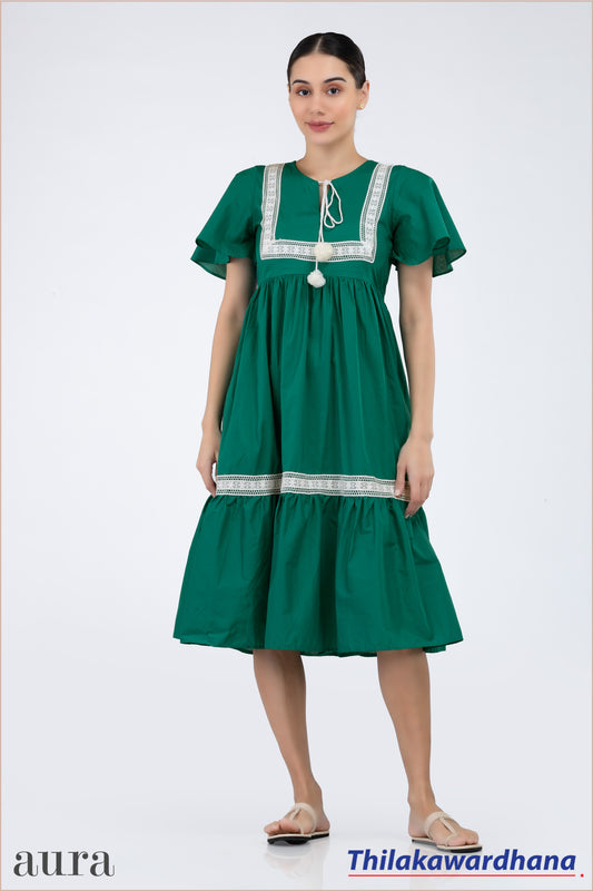Aura Ruffle Sleeve Tiered Dress