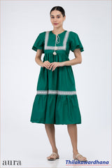 Aura Ruffle Sleeve Tiered Dress
