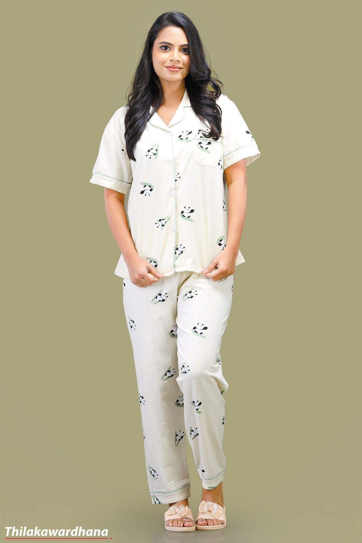 Printed 3pcs Pijama Kit - Free Size