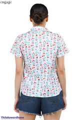 Engage Floral Printed Short Sleeve Top