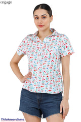 Engage Floral Printed Short Sleeve Top
