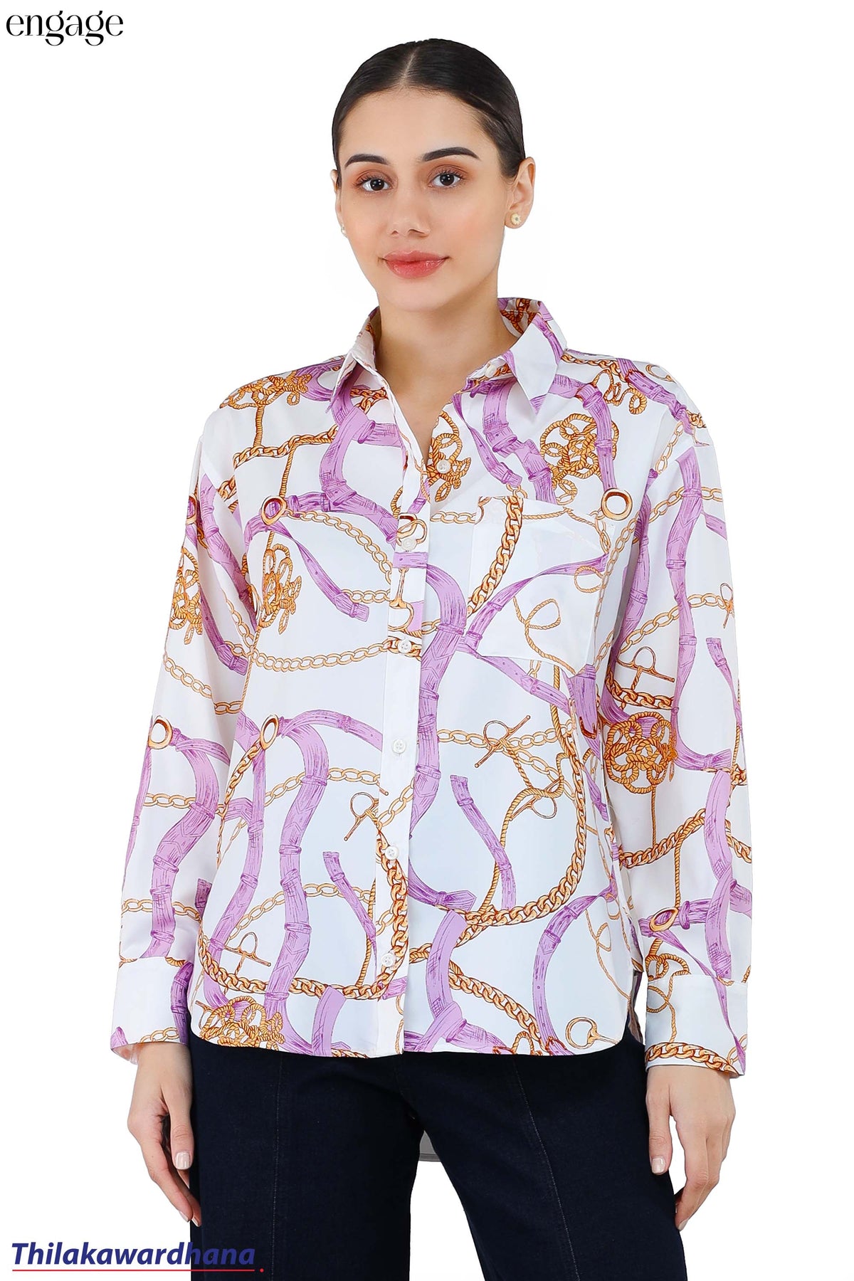 Engage Gold Chain Print Shirt