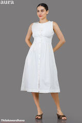 Aura Pintuck Detailed Midi Dress