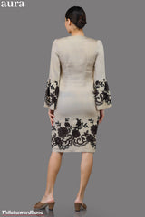 Aura Floral Embroidered Bell Sleeve Dress