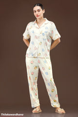 Printed 2pcs Pijama Kit - Free Size