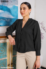 Tendenza Trim Lace Insert Tunic Top