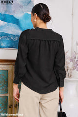 Tendenza Trim Lace Insert Tunic Top