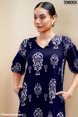 Tendenza V Neck Tiered Midi Dress