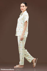 Printed 2pcs Pijama Kit - Free Size