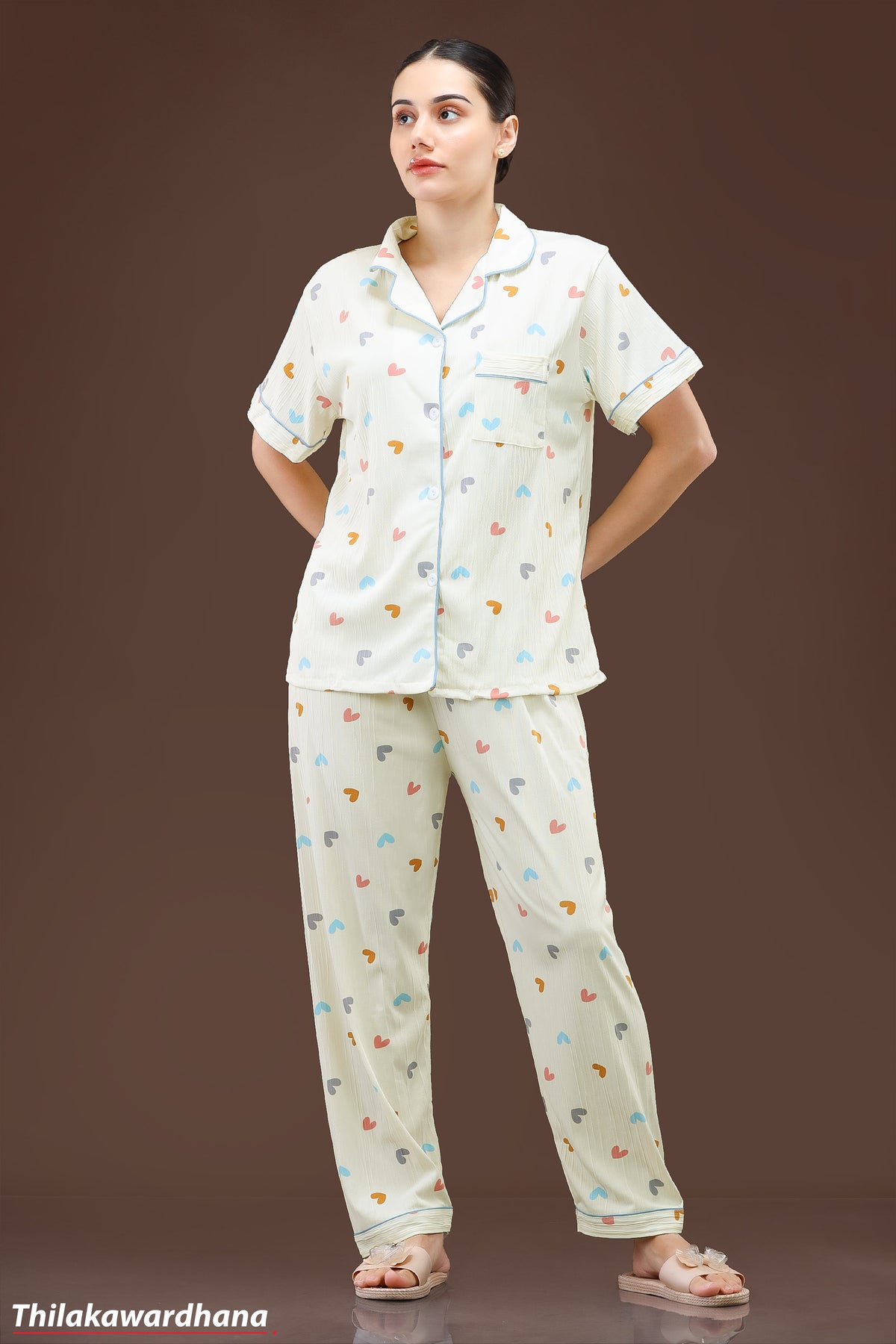 Printed 2pcs Pijama Kit - Free Size
