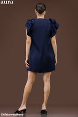 Aura Ruched Ruffle Sleeve Mini Dress