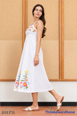 Aura Floral Grace Embroidered Midi Dress