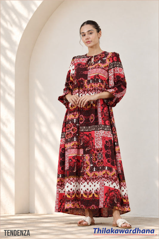 Tendenza Bohemian Printed Maxi Dress
