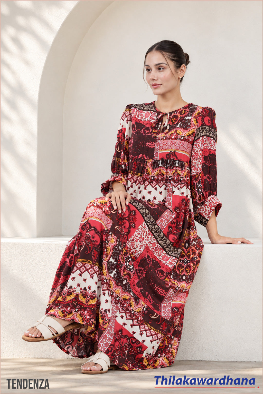 Tendenza Bohemian Printed Maxi Dress