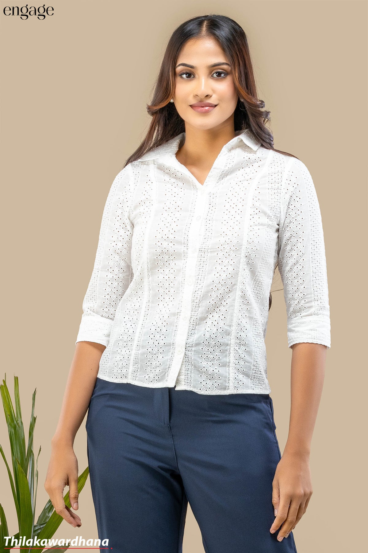 Engage 3/4 Sleeve Cutlon Top