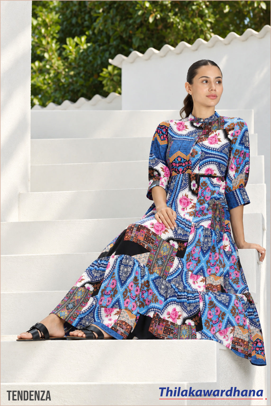 Tendenza Bohemian Tiered Maxi Dress