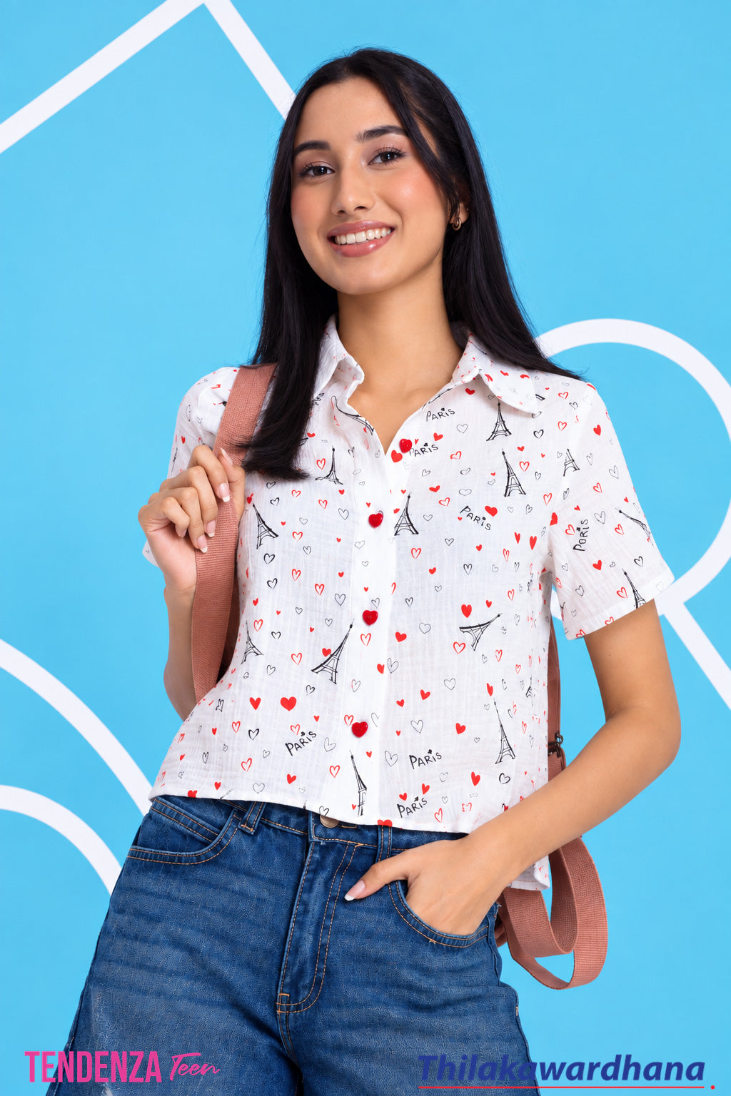 Tendenza Teen Paris Doodle Top
