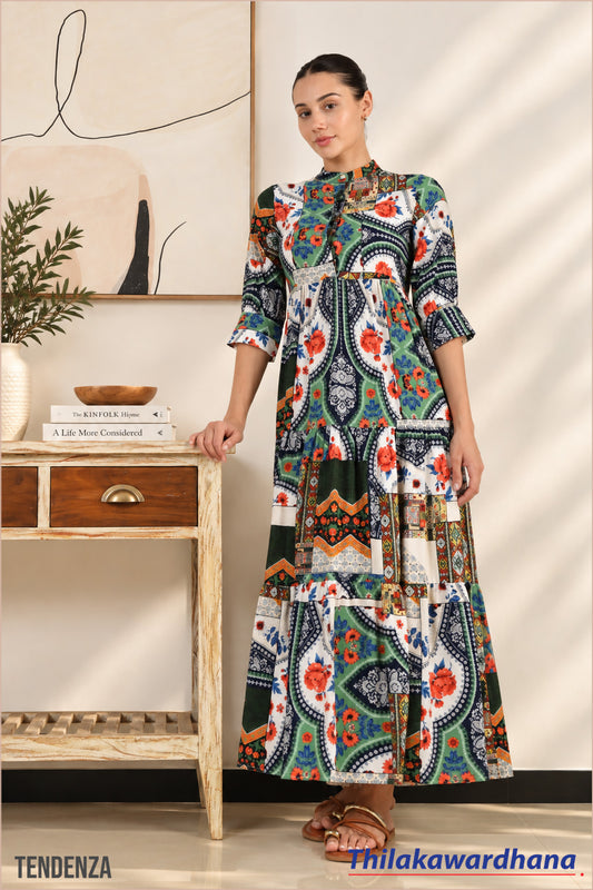 Tendenza Bohemian Tiered Maxi Dress